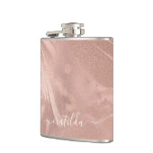 Elegant modern roos goudmarmer heupfles (Links)