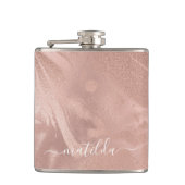 Elegant modern roos goudmarmer heupfles (Voorkant)