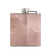 Elegant modern roos goudmarmer heupfles (Achterkant)