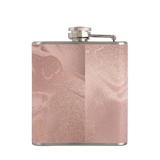 Elegant modern roos goudmarmer heupfles (Achterkant)