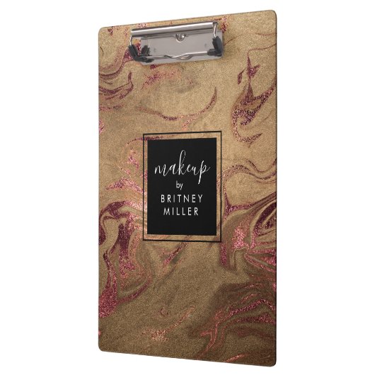 Elegant modern roos goudmarmer klembord (Links)