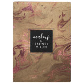 Elegant modern roos goudmarmer klembord (Achterkant)