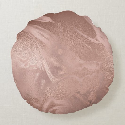 Elegant modern roos goudmarmer rond kussen (Achterkant)