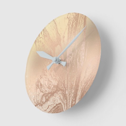 Elegant modern roos goudmarmer ronde klok (Hoek)