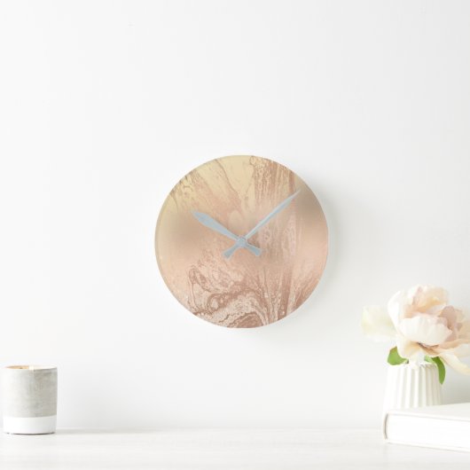Elegant modern roos goudmarmer ronde klok (Huis)