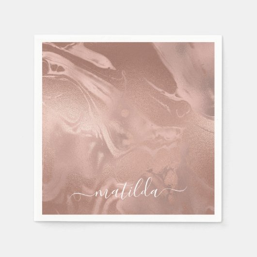 Elegant modern roos goudmarmer servet (Voorkant)