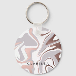 Elegant modern roos goudmarmer sleutelhanger