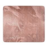 Elegant modern roos goudmarmer snijplank (Voorkant)