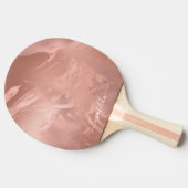 Elegant modern roos goudmarmer tafeltennisbatje (Zijkant)