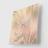 Elegant modern roos goudmarmer vierkante klok (Hoek)