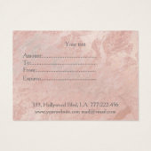 Elegant modern roos goudmarmer visitekaartje (Achterkant)