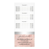 Elegant modern roos goudmarmer zilverstrips reclamekaart (Achterkant)