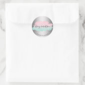 Elegant modern roos goudmijnbouwer ronde sticker (Tas)