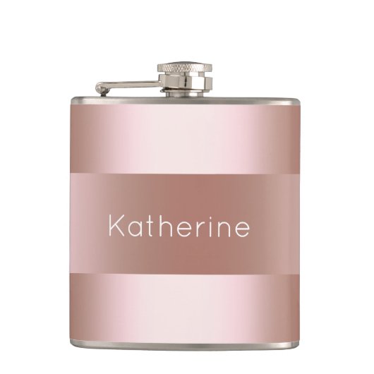 Elegant modern roos goudpatroon heupfles (Voorkant)