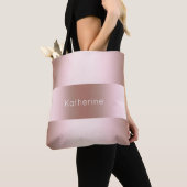 Elegant modern roos goudpatroon tote bag (Dichtbij)