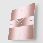 Elegant modern roos goudpatroon vierkante klok (Hoek)