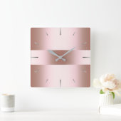 Elegant modern roos goudpatroon vierkante klok (Huis)