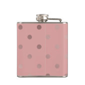 elegant modern roos goudpolka - puntpatroon heupfles (Achterkant)