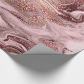 Elegant modern roos goudroze marmer cadeaupapier (Hoek)