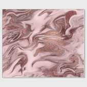 Elegant modern roos goudroze marmer cadeaupapier (Vlak)