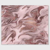 Elegant modern roos goudroze marmer cadeaupapier (Vlak)