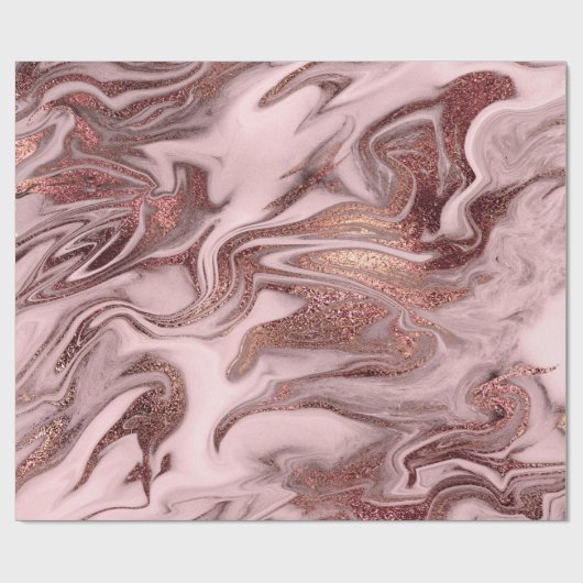 Elegant modern roos goudroze marmer cadeaupapier (Vlak)