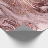 Elegant modern roos goudroze marmer cadeaupapier (Hoek)