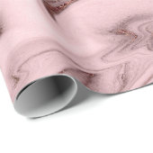 Elegant modern roos goudroze marmer cadeaupapier (Rol Hoek)