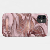 Elegant modern roos goudroze marmer Case-Mate iPhone case (Achterkant (horizontaal))