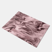 Elegant modern roos goudroze marmer deurmat (Schuin)