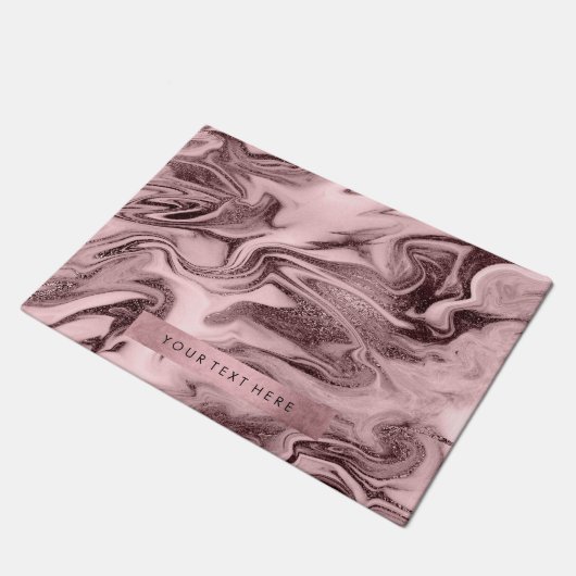 Elegant modern roos goudroze marmer deurmat (Schuin)