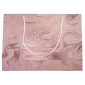 Elegant modern roos goudroze marmer groot cadeauzakje (Voorkant)