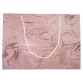Elegant modern roos goudroze marmer groot cadeauzakje (Achterkant)