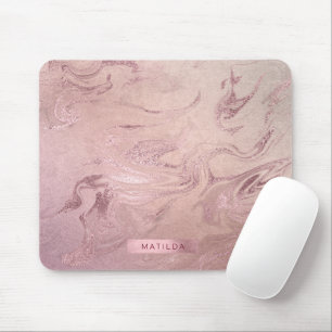 Elegant modern roos goudroze marmer muismat