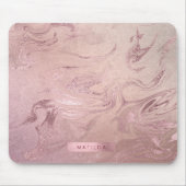 Elegant modern roos goudroze marmer muismat (Voorkant)