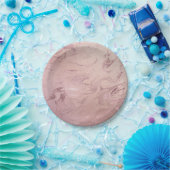 Elegant modern roos goudroze marmer papieren bordje (Feest)