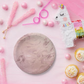 Elegant modern roos goudroze marmer papieren bordje (Feest)