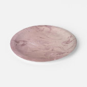 Elegant modern roos goudroze marmer papieren bordje (Gekanteld)