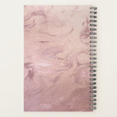 Elegant modern roos goudroze marmer planner (Achterkant)