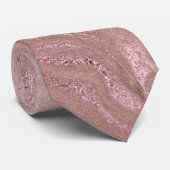 Elegant modern roos goudroze marmer stropdas (Opgerold)