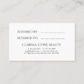 Elegant modern roos goudschaar aanbevelingskaartje (Achterkant)