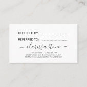 Elegant modern roos goudschaar aanbevelingskaartje (Achterkant)