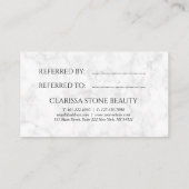 Elegant modern roos goudschaar aanbevelingskaartje (Achterkant)