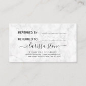 Elegant modern roos goudschaar aanbevelingskaartje (Achterkant)