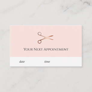 Elegant modern roos goudschaar afsprakenkaartje