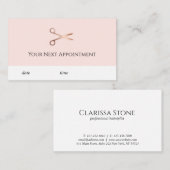 Elegant modern roos goudschaar afsprakenkaartje (Voorkant / Achterkant)