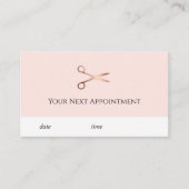 Elegant modern roos goudschaar afsprakenkaartje (Voorkant)