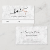 Elegant modern roos goudschaar afsprakenkaartje (Voorkant / Achterkant)