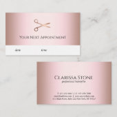 Elegant modern roos goudschaar afsprakenkaartje (Voorkant / Achterkant)