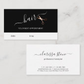 Elegant modern roos goudschaar afsprakenkaartje (Voorkant / Achterkant)